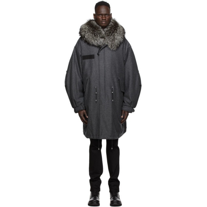 Photo: Mr and Mrs Italy Grey Nick Wooster Edition Wool Parka