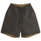 Taion Men's Military Reversible Wide Shorts in Black