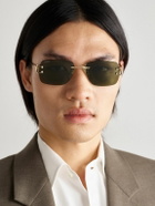 Cartier Eyewear - Frameless Gold-Tone and Tortoiseshell Acetate Sunglasses