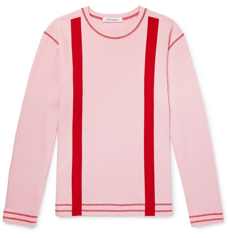 Photo: Craig Green - Striped Cotton-Jersey Sweatshirt - Pink