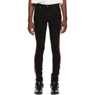 Amiri Black and Red Stack Track Jeans