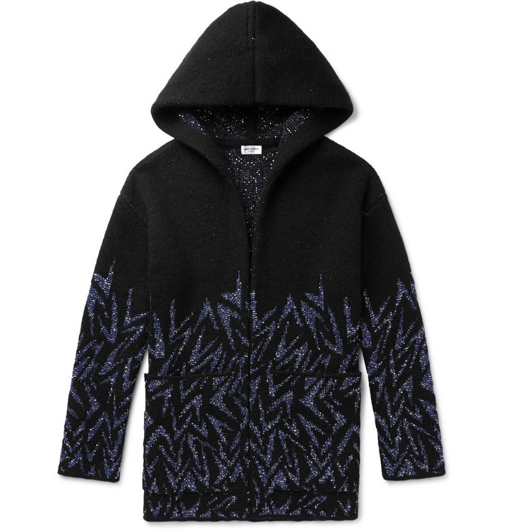 Photo: Saint Laurent - Bahar Sequin-Embellished Knitted Hooded Cardigan - Men - Black