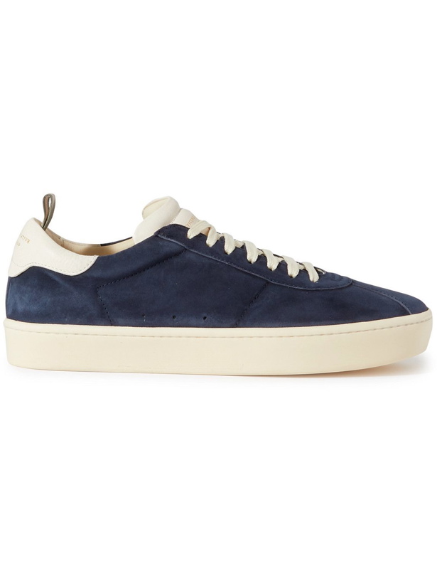 Photo: Officine Creative - Kameleon Leather-Trimmed Suede Sneakers - Blue