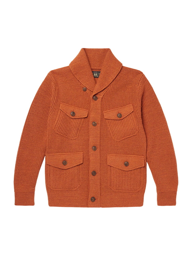 Photo: RRL - Shawl-Collar Ribbed Cotton and Wool-Blend Cardigan - Orange