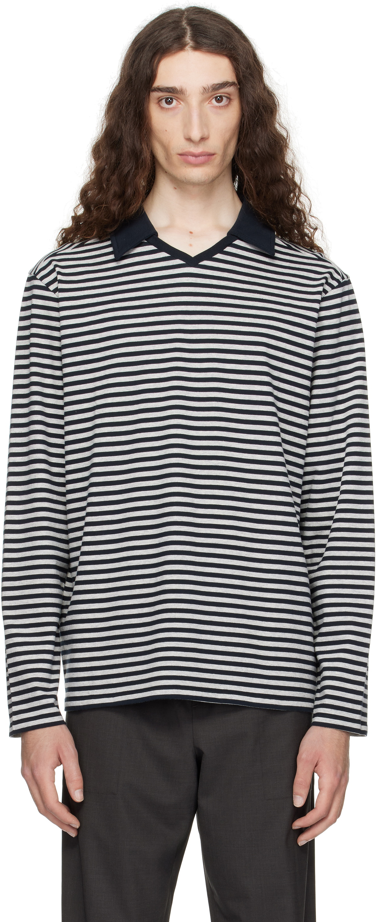 Paloma Wool Navy Gondolieri Long Sleeve Polo