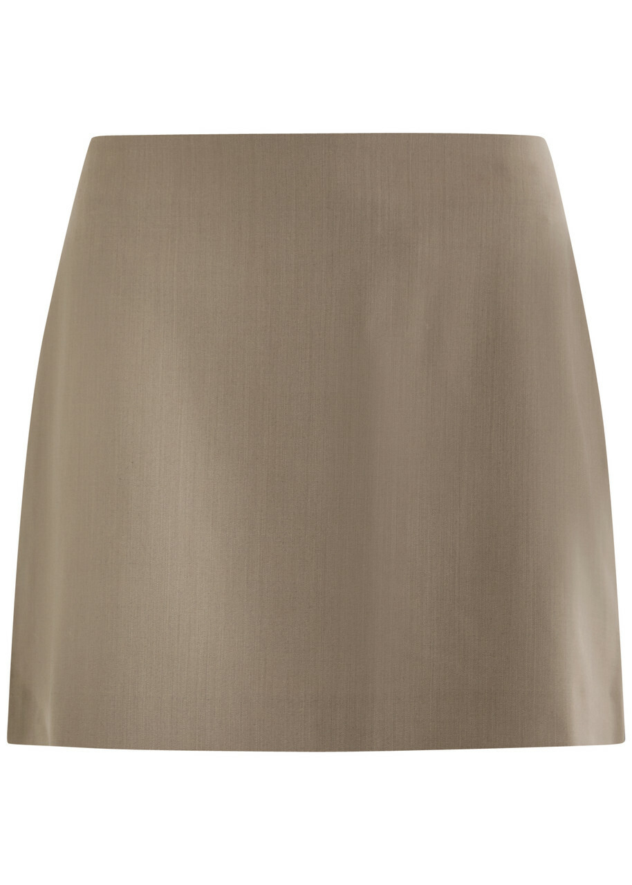 Matteau Wool-blend Mini Skirt Taupe