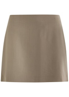 Matteau Wool-blend Mini Skirt Taupe