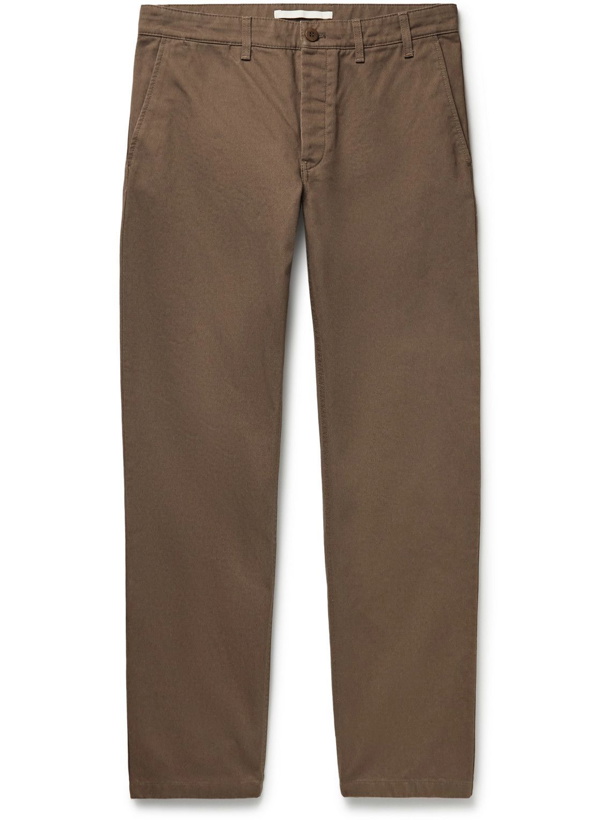 Photo: Norse Projects - Aros Straight-Leg Cotton-Twill Trousers - Brown