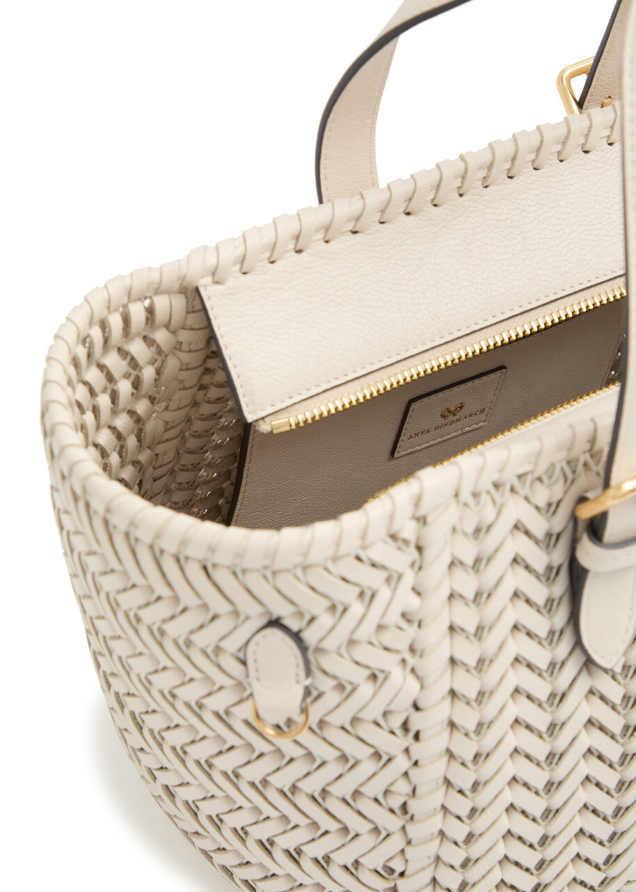 Anya Hindmarch The Neeson Small Woven Leather Tote - Off White - One Size