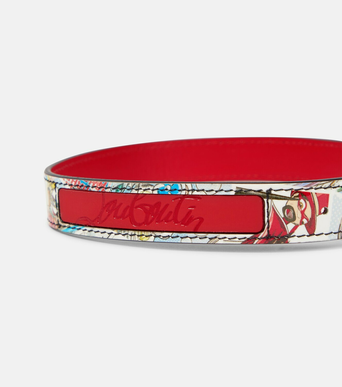 Christian Louboutin - Loubicollar M printed leather dog collar