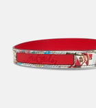Christian Louboutin - Loubicollar M printed leather dog collar