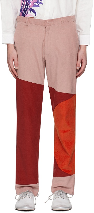 Photo: KidSuper Pink & Red Paneled Trousers