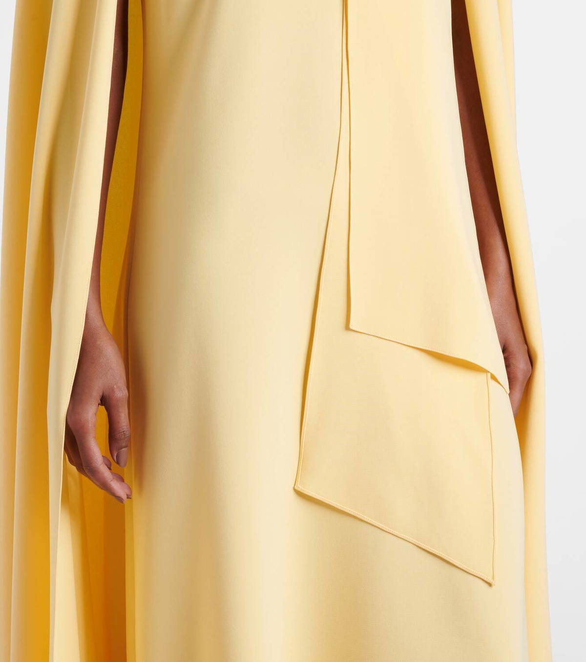 Oscar de la Renta Caped silk-blend georgette gown