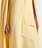 Oscar de la Renta Caped silk-blend georgette gown