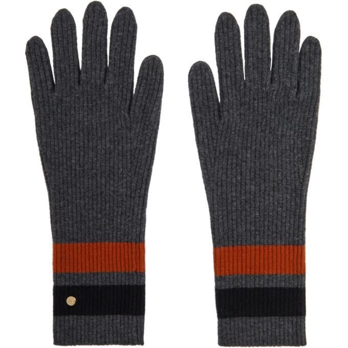 Photo: Burberry Grey Merino Monogram Gloves