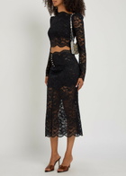 Rabanne Stretch-lace Midi Skirt Black