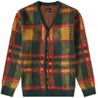 Needles Men's Mohair Tartan Cardigan in Green