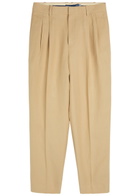 Polo Ralph Lauren Pleated Tapered-leg Hemp Trousers Tan