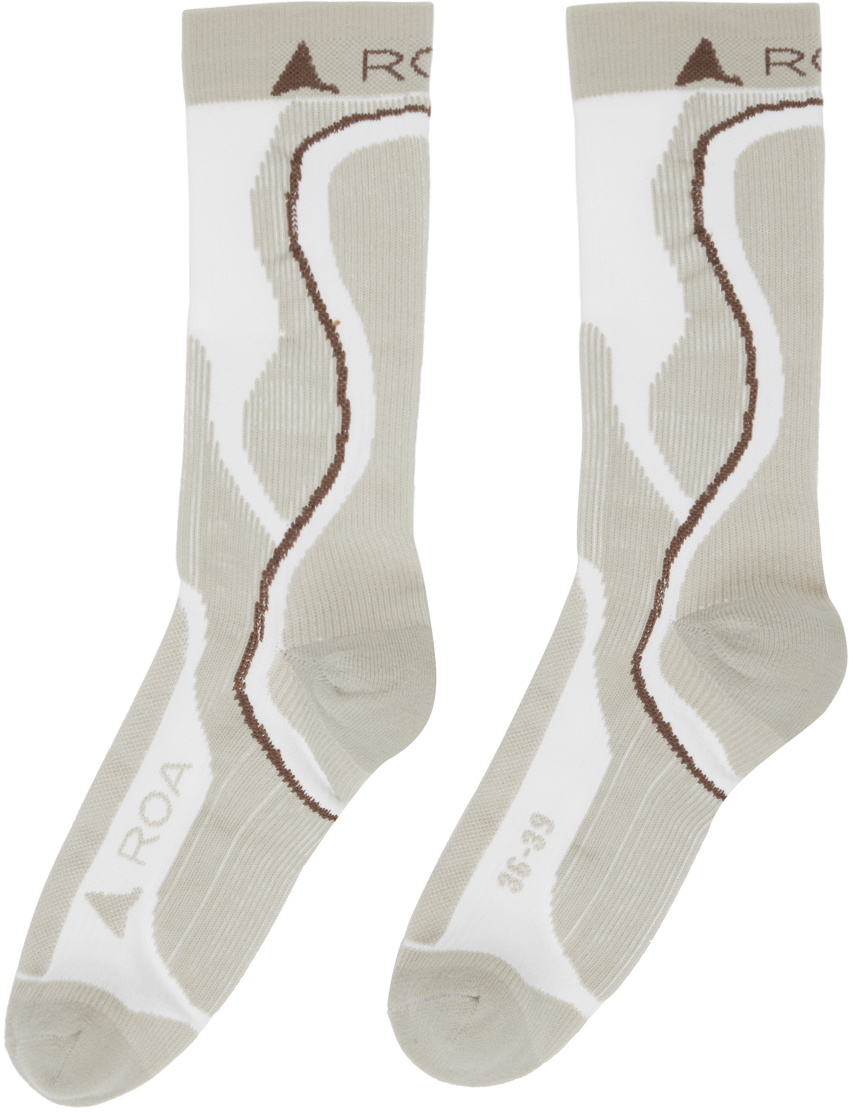 ROA Beige MoistureWicking Socks ROA