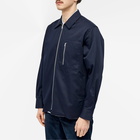 Norse Projects Men's Ulrik Gabardine Zipped Overshirt in Dark Navy