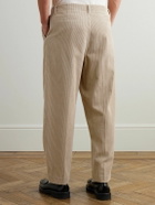 FRAME - Straight-Leg Pleated Cotton-Corduroy Trousers - Neutrals