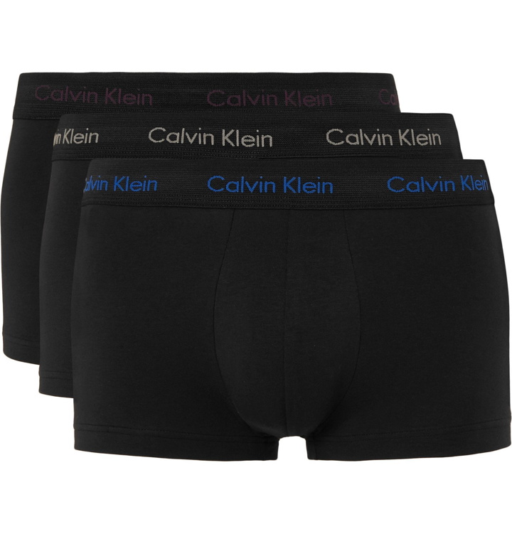 Photo: Calvin Klein Underwear - Three-Pack Stretch-Cotton Boxer Briefs - Black