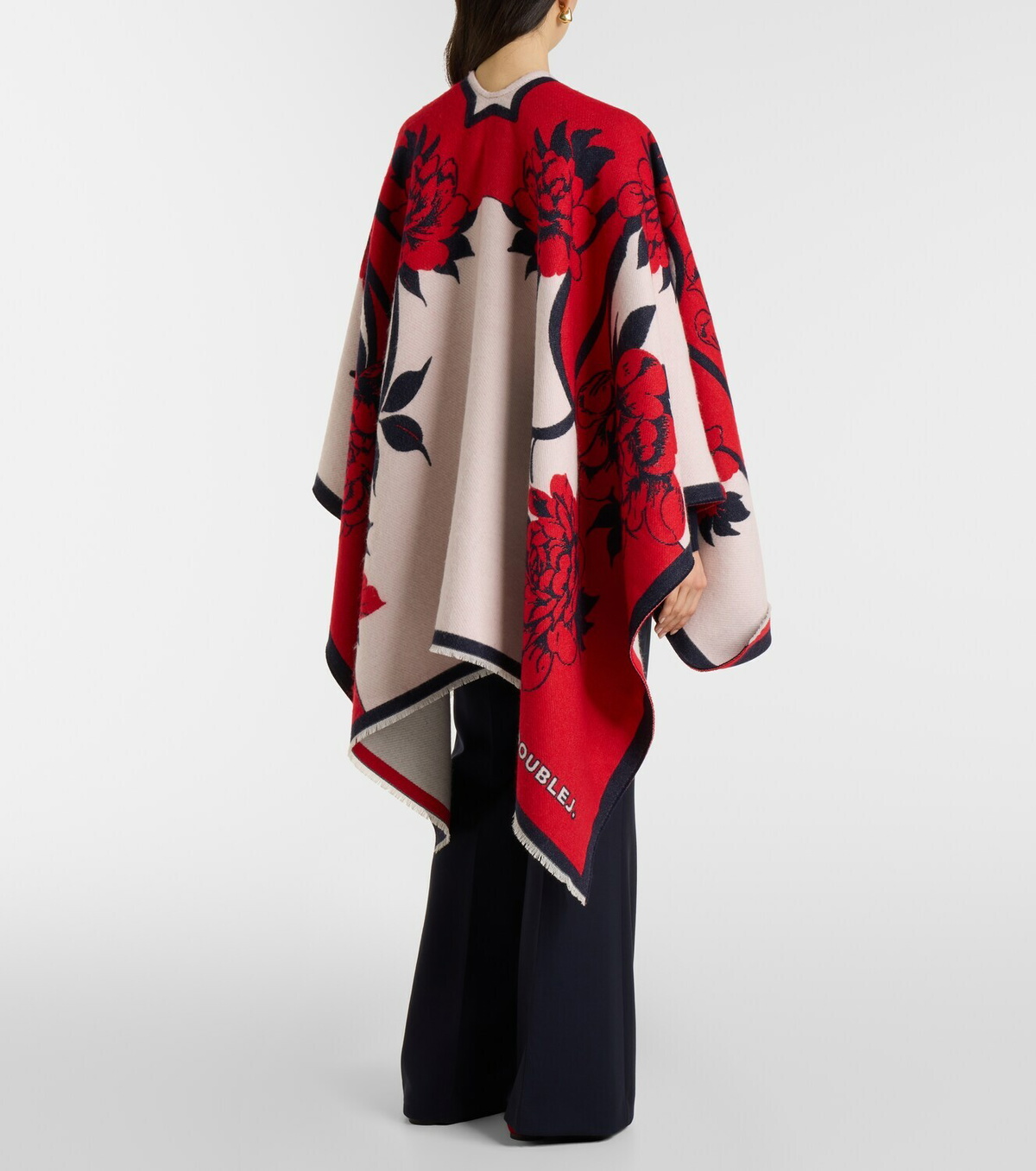La DoubleJ Soul floral wool and silk poncho