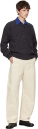 LEMAIRE Black Boxy V Neck Sweater