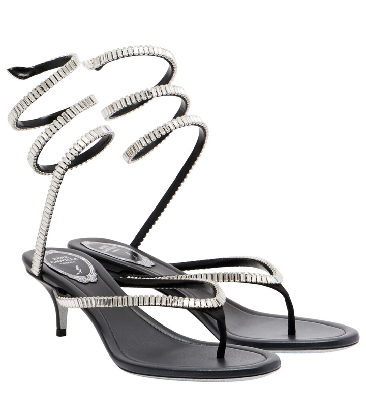 Photo: Rene Caovilla Embellished satin thong sandals