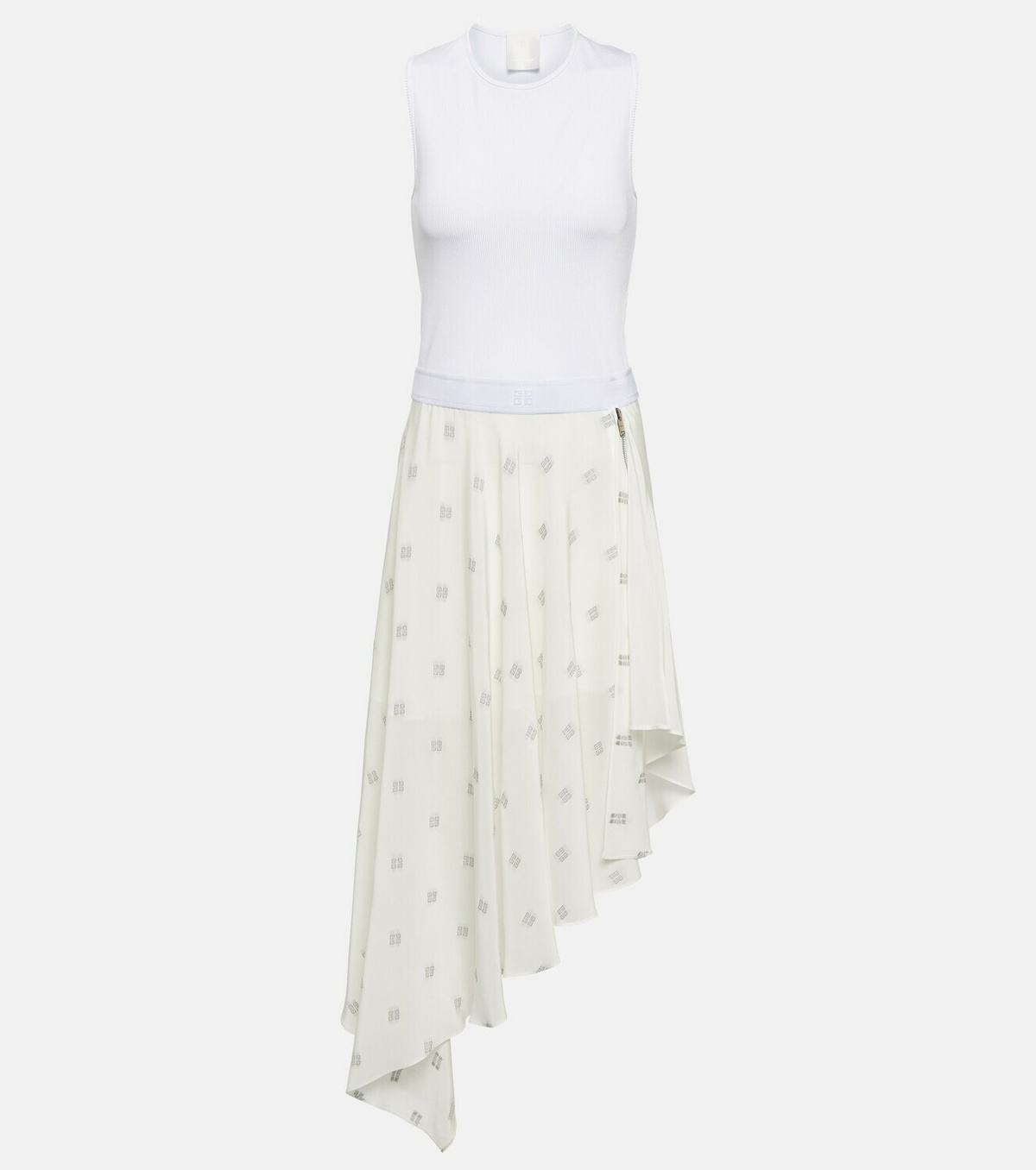 Givenchy 4G asymmetric silk midi dress Givenchy