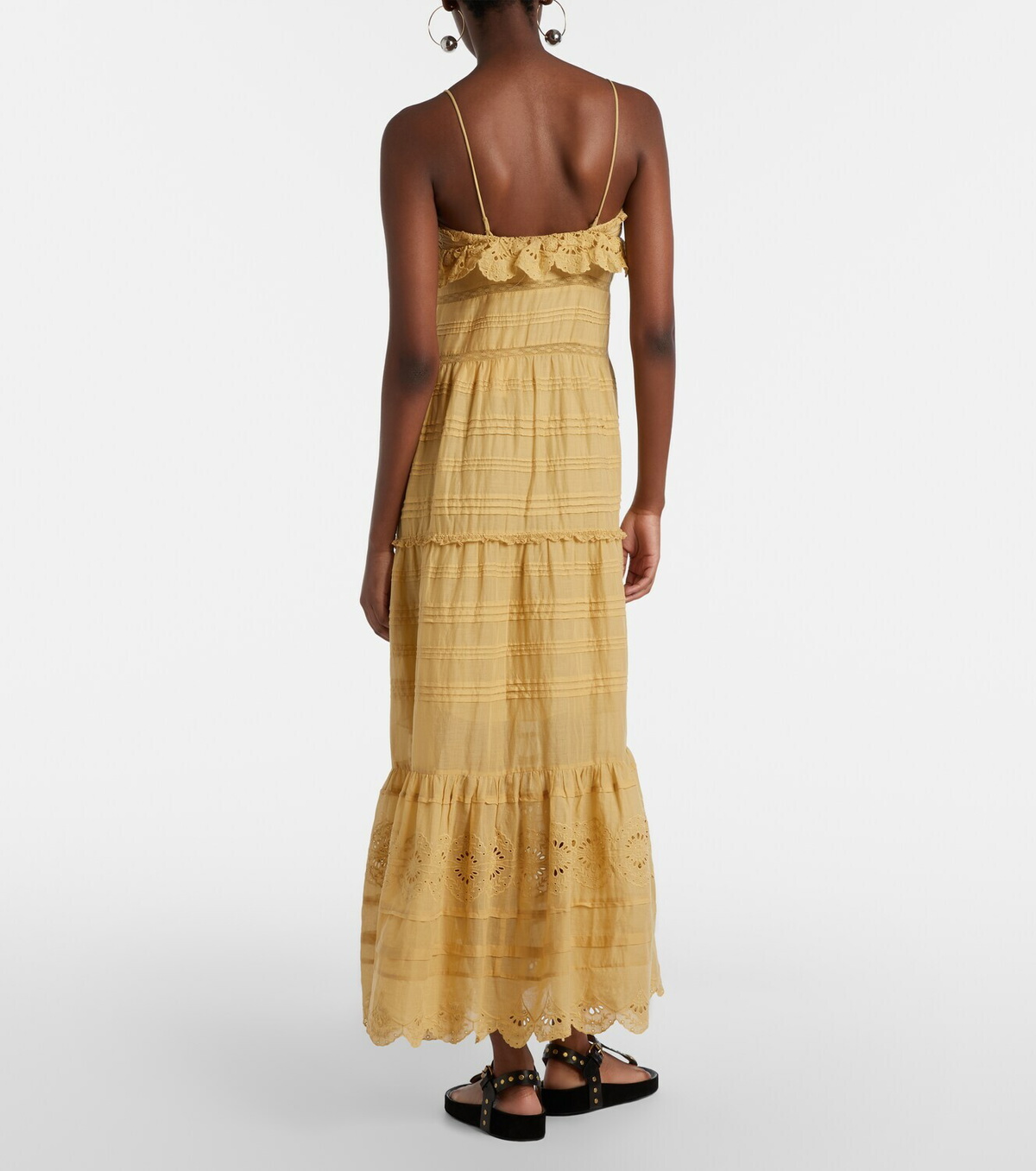 Marant Etoile Paule lace-trimmed cotton maxi dress