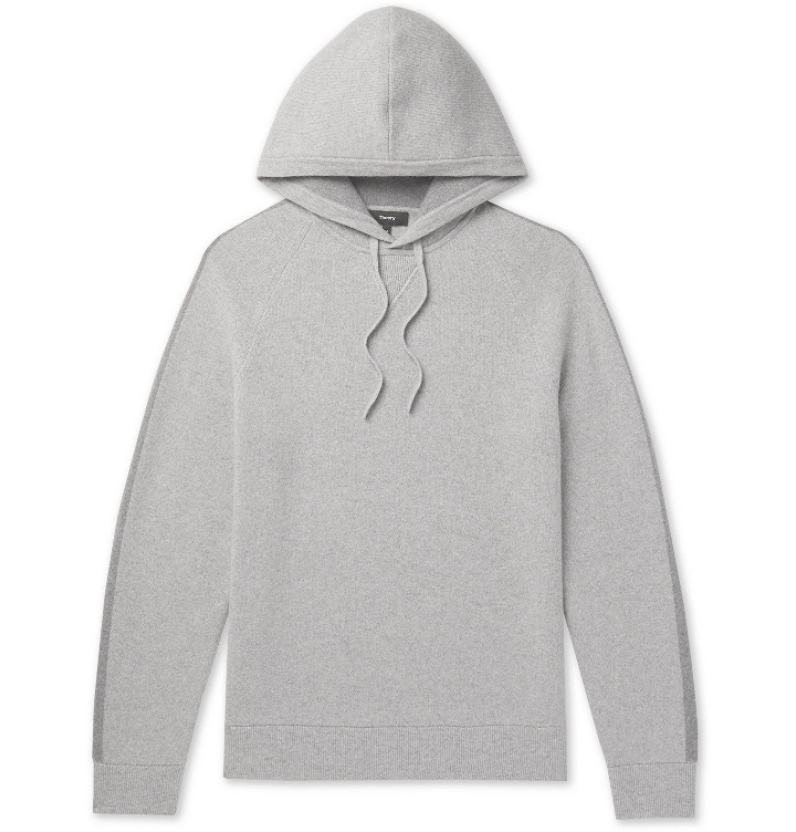 Photo: Theory - Crimden Mélange Wool and Cashmere-Blend Hoodie - Gray