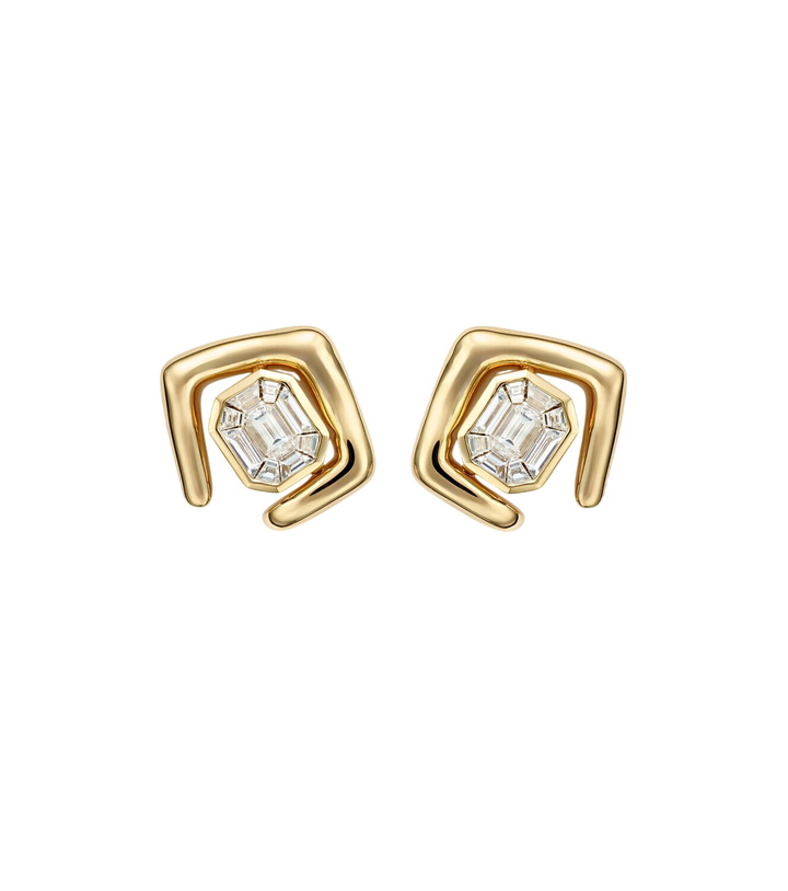 Photo: Shay Jewelry Zar 18kt gold stud earrings with diamonds