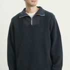 Les Tien Men's Inside Out Half Zip Yacht Pullover in Faded Black