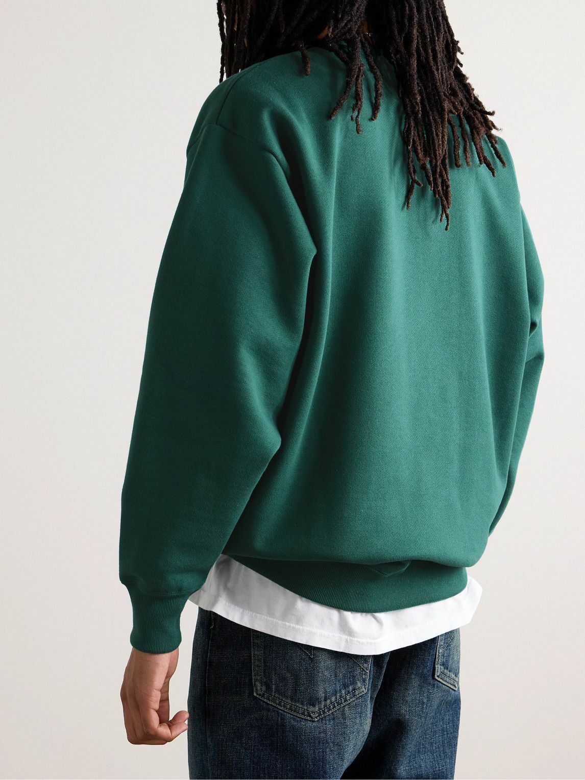 WTAPS グリーン トレーナー サイズXL WTAPS - Logo-Appliquéd Cotton-Jersey Sweatshirt - Green WTAPS