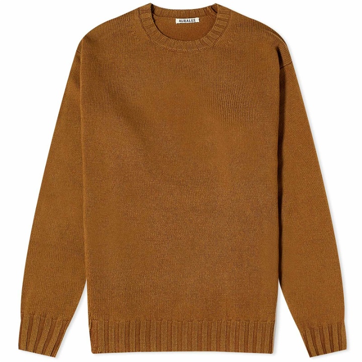 Photo: Auralee Men's Washed French Merino Knit in Brown