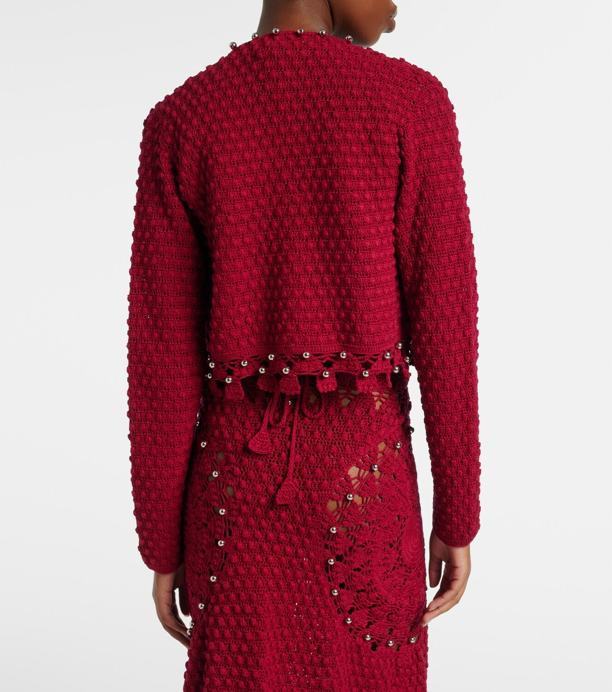 Rabanne Studded crochet cotton cardigan