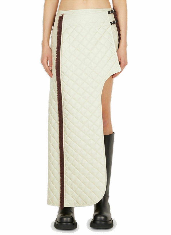 Photo: Quilted Asymmetric Skirt in Cream