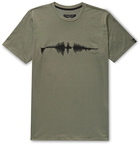 rag & bone - Sound Wave Embroidered Cotton-Jersey T-Shirt - Green