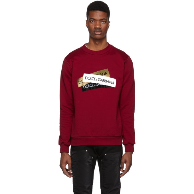 Photo: Dolce and Gabbana Red Tape Logos Sweatshirt