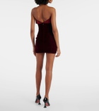 Mugler Satin-trimmed velvet minidress