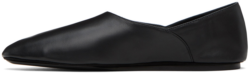 Jil Sander Black Leather Slippers