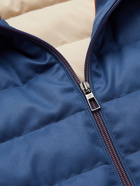 Loro Piana - Gateway Quilted Silk-Twill Hooded Down Jacket - Blue