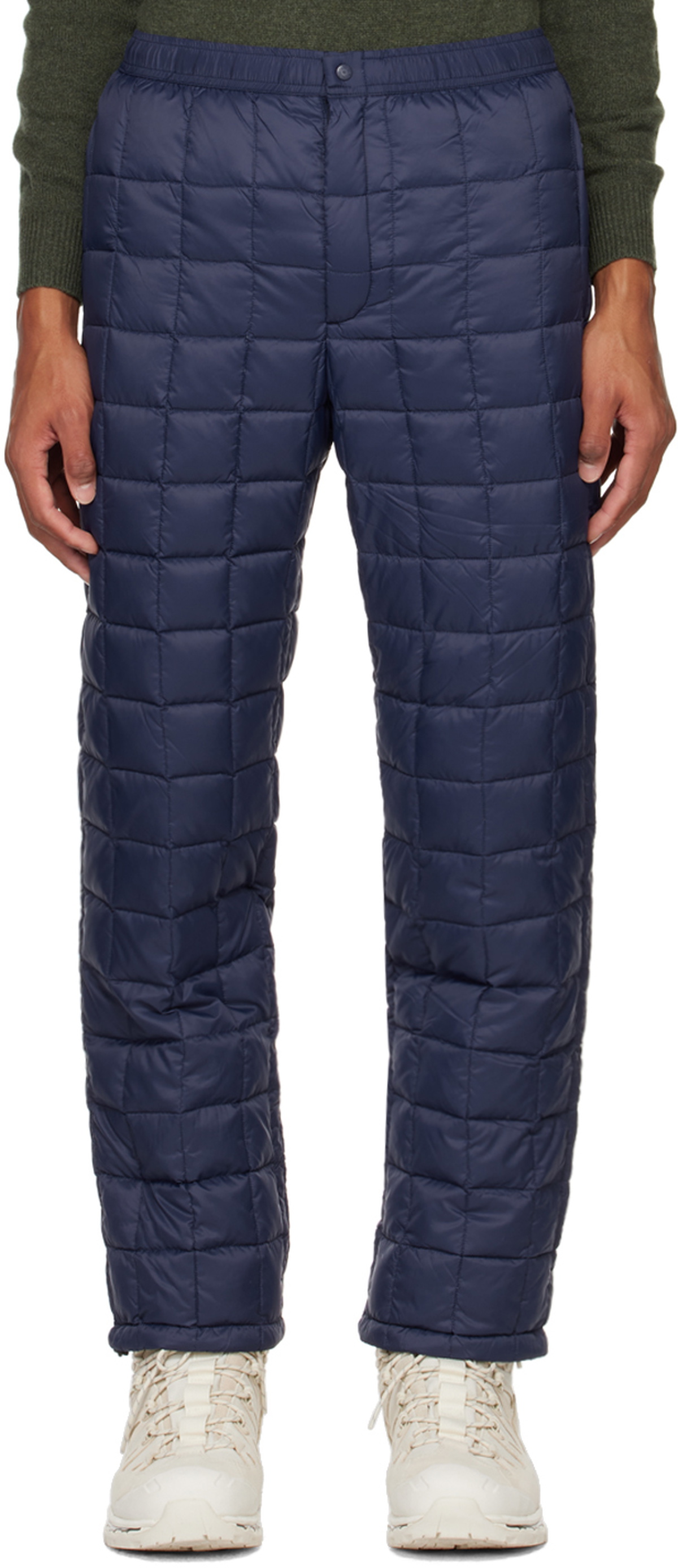 Navy Mountain Down Trousers by TAION on Sale