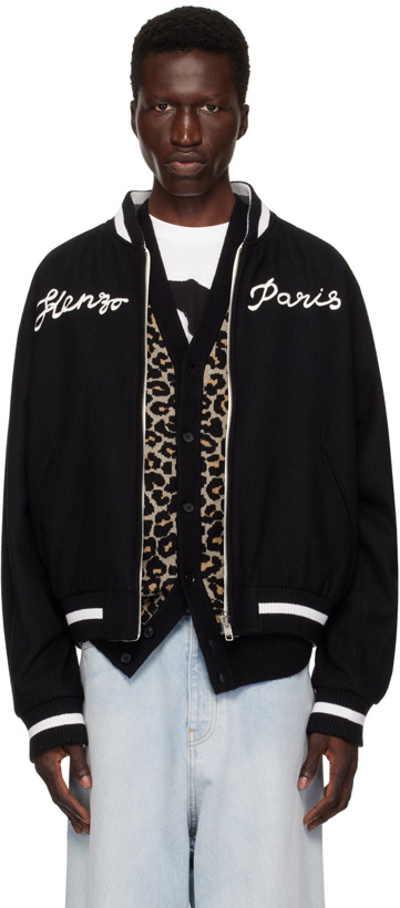 Photo: Kenzo Black Kenzo Paris Elephant & Lucky Tiger Reversible Bomber Jacket