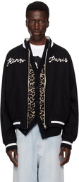 Kenzo Black Kenzo Paris Elephant & Lucky Tiger Reversible Bomber Jacket