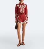 Alémais Duke embroidered wool-blend shorts