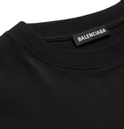 Balenciaga - Printed Cotton-Jersey T-Shirt - Black