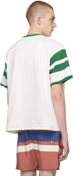 Rhude Off-White & Green 69 Ringer T-Shirt