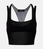 Gucci Layered semi-sheer crêpe jersey top